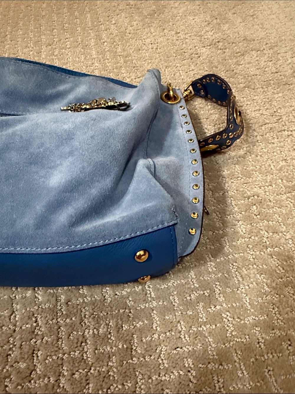 Aimee Kestenberg Roma Double Entry Blue Should Bag - Picture 8 of 15
